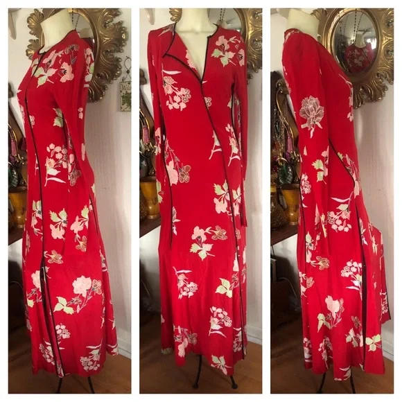 DIANE VON FURSTENBERG Red Everton-Print Silk Maxi Dress - Picture 9 of 13